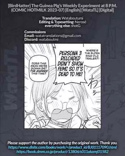 The Guinea Pig's Weekly Experiment at 8 P.M.